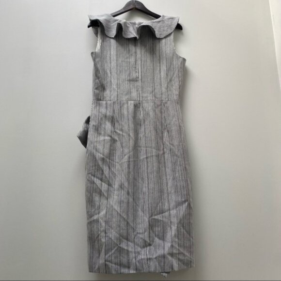 NWT PatBO Striped Ruffle Midi Dress Women Size 10 - Picture 4 of 9